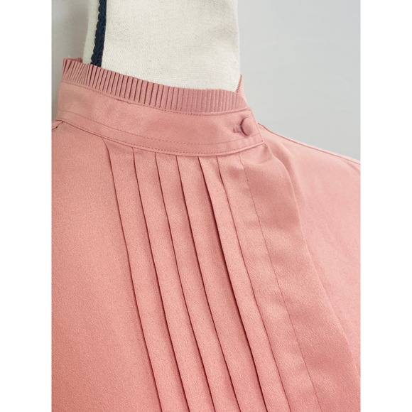 Vintage Foxcroft Pleated Blouse Top Womens 12 Career Femme Classic Made in Japan - Picture 6 of 9